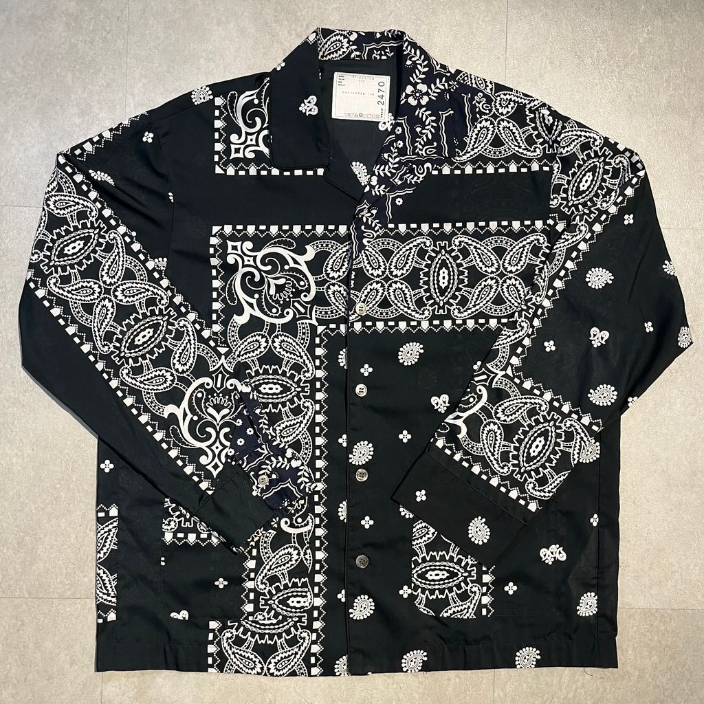 SACAI 半袖シャツ 22-02788M ストライプ ブラック サイズ4 SACAI 半袖シャツ 22-02788M ストライプ ブラック サイズ4 SACAI 半袖