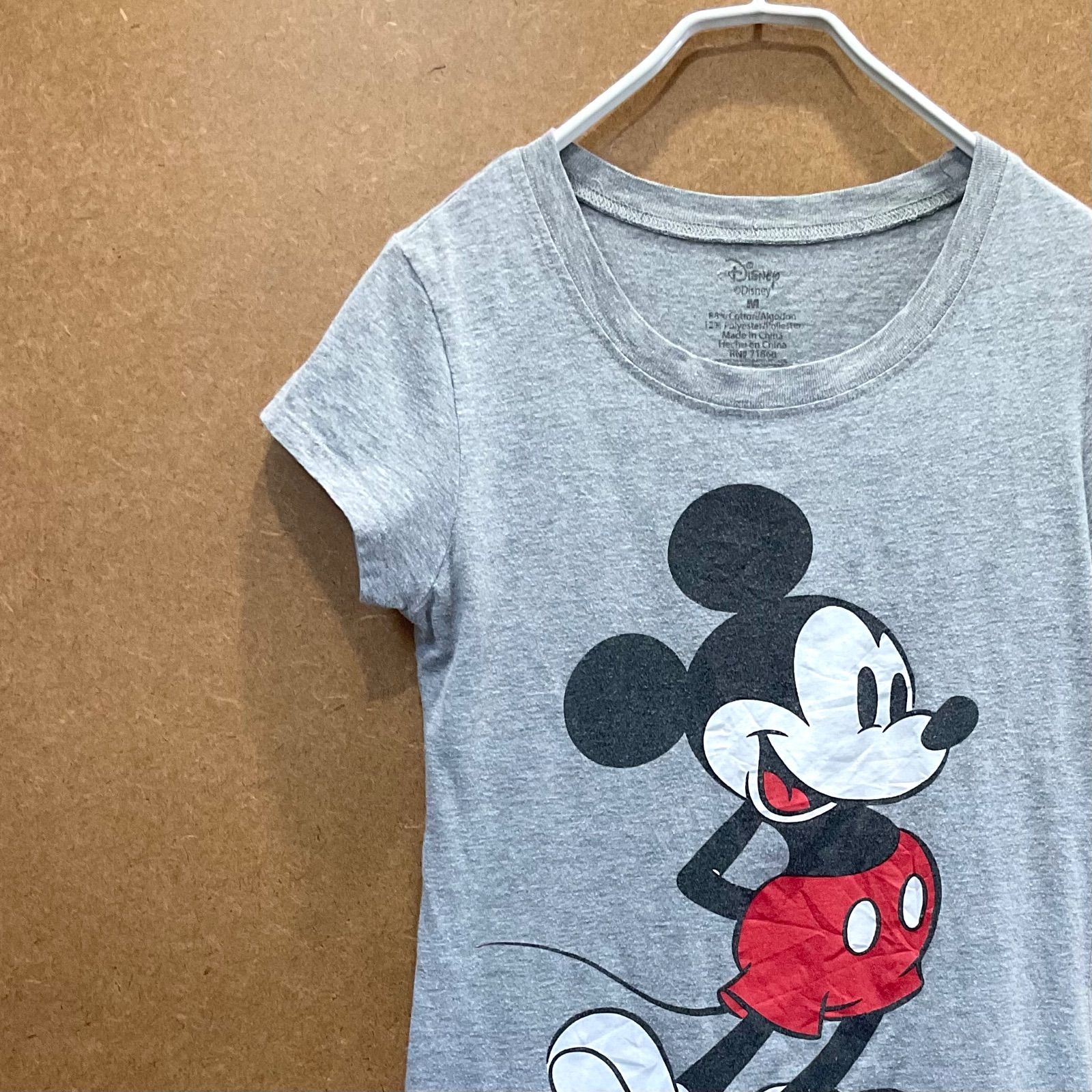 USA古着 ミッキーマウスMICKEY MOUSE ディズニーDisney 半袖Tシャツ 灰色M