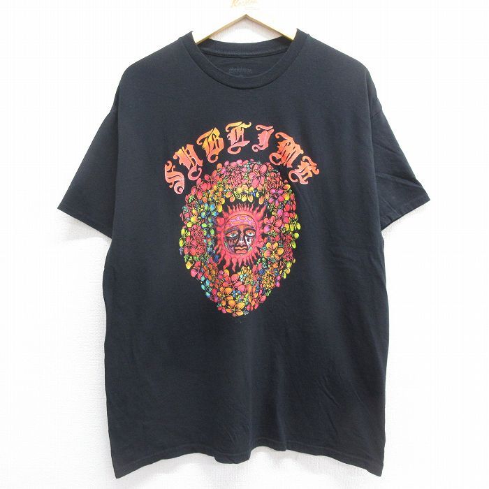 XL/古着 半袖 ロック バンド Tシャツ メンズ サブライム コットン クルーネック 黒 ブラック 24may29 中古
