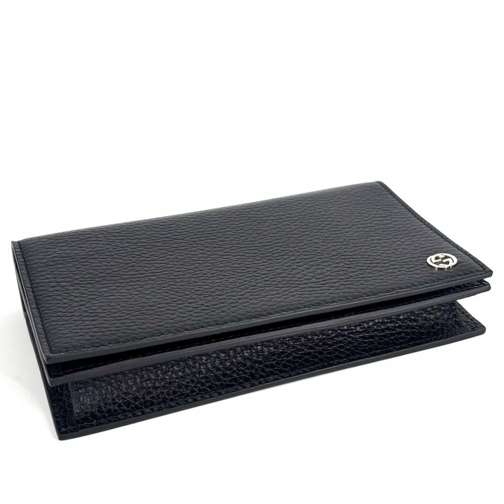 GUCCI ウォレットチェーン　黒　シルバー　美品 maido-selection_204-139