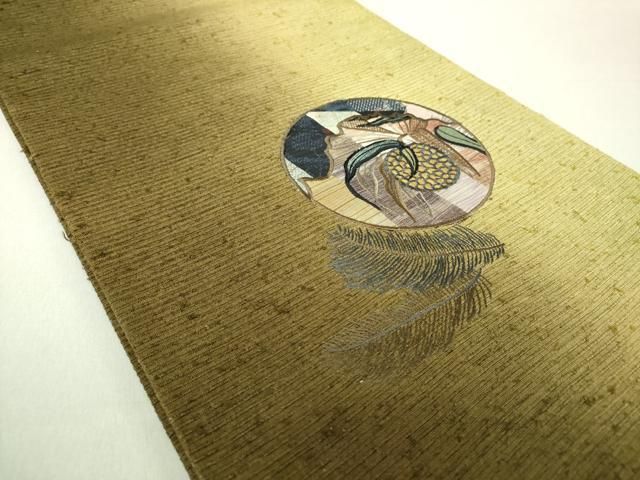 平和屋着物○両面 全通柄袋帯 格子 正絹 逸品 DAAV6039ps