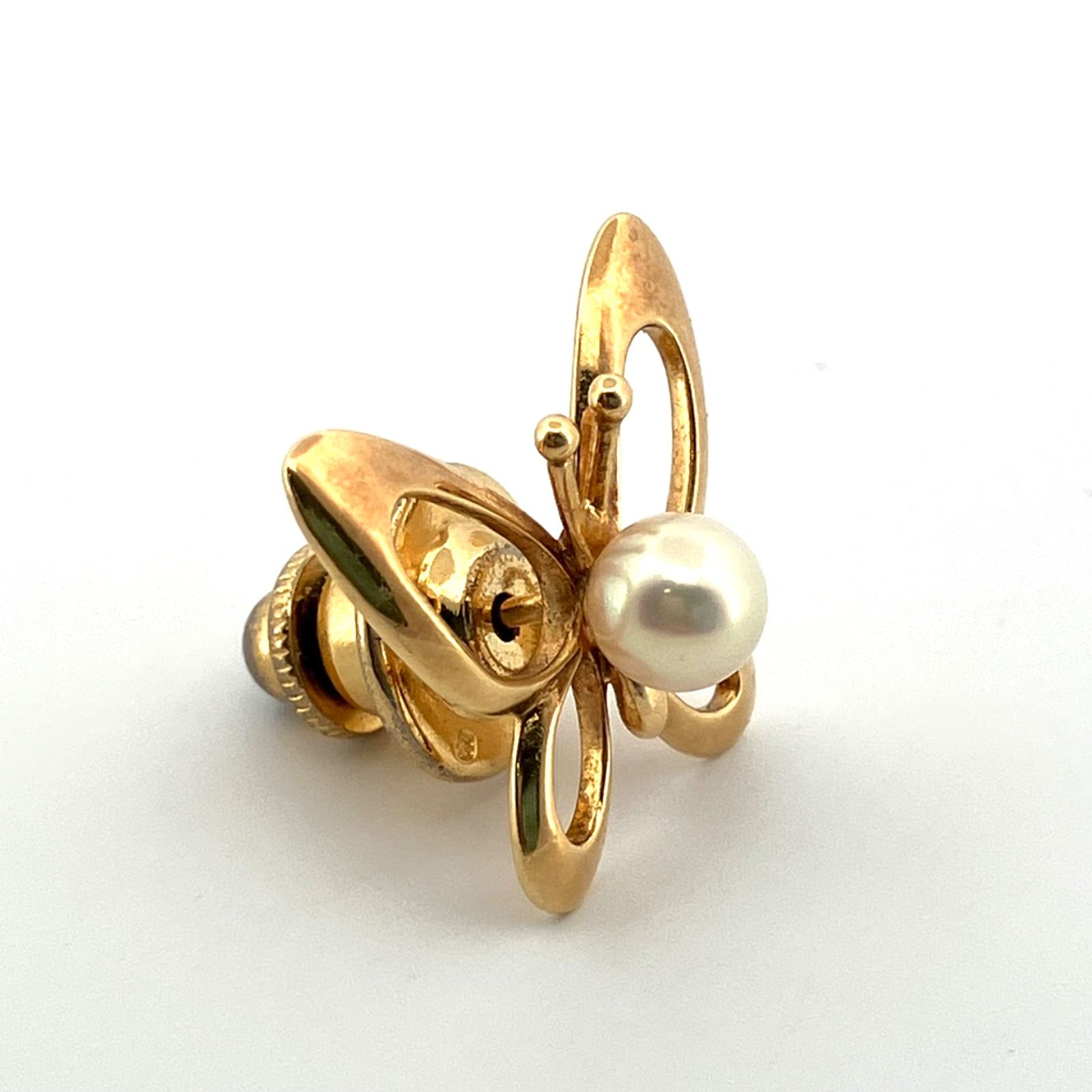 鑑定済み】 正規品 MIKIMOTO ミキモト ピンブローチ K18YG