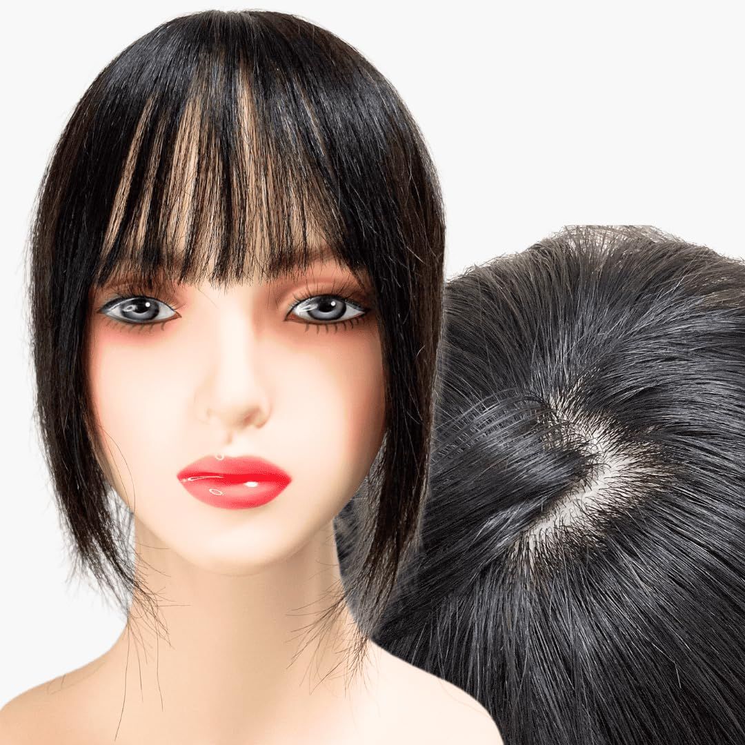 高級レミー人毛100% 自然な黒【総手植えS】シルクスキン フルウィッグ