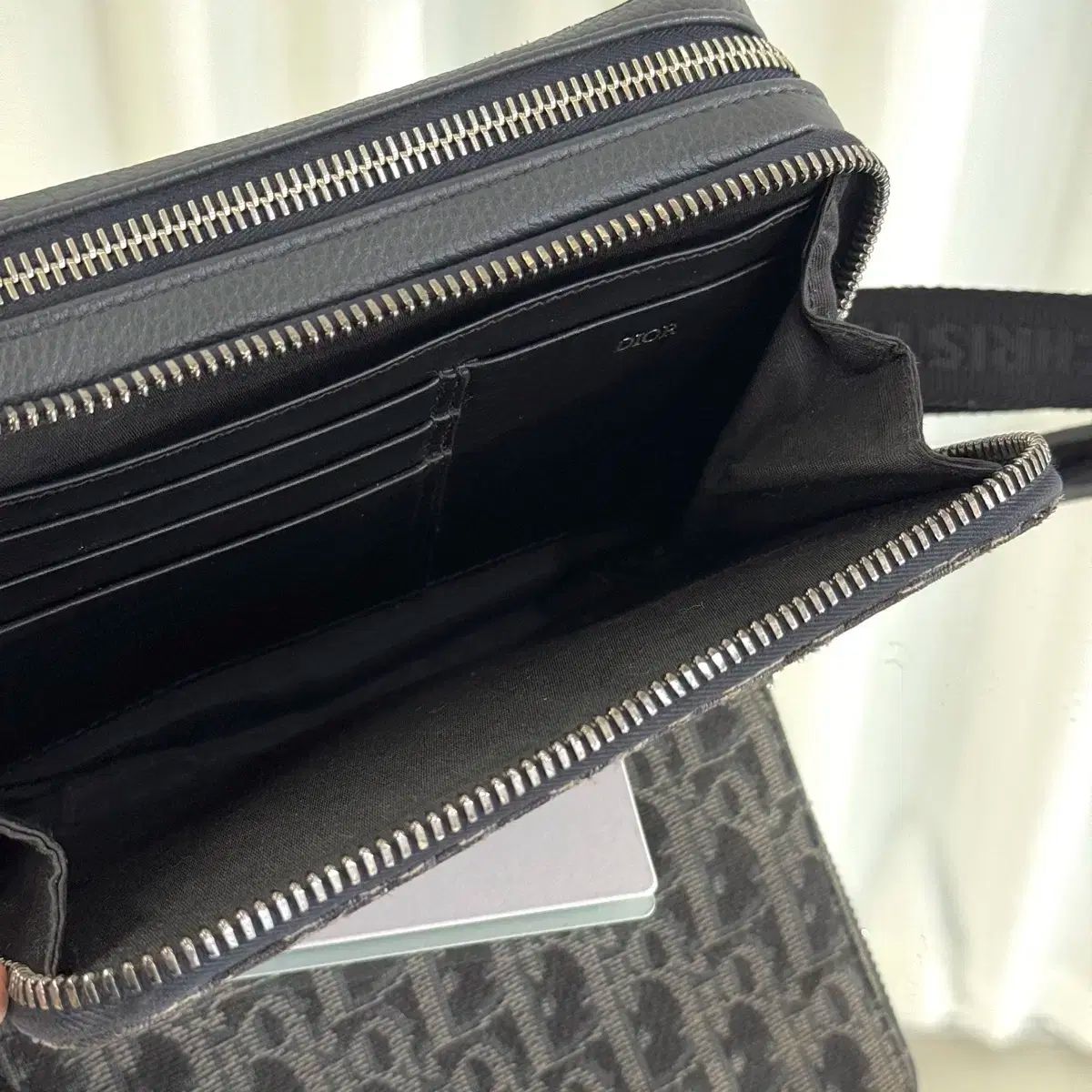 正規品激安大集合! Dior ディオール オブリーク ルテニウム ツーウェイ 2WAY ストラップ ポーチ メッセンジャーバッグ クロスバッグ