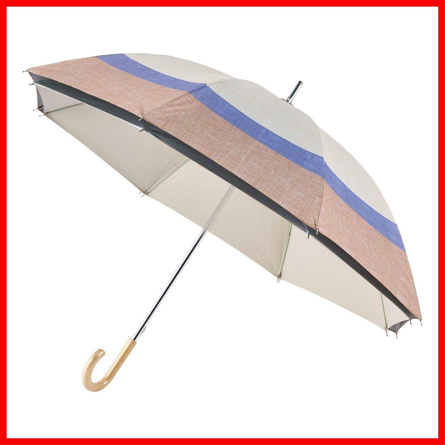 ベージュ 30223-06-21-50 晴雨兼用プリント UV 遮光 日傘 断熱 DANNETU 長傘 ムーンバット エスタ