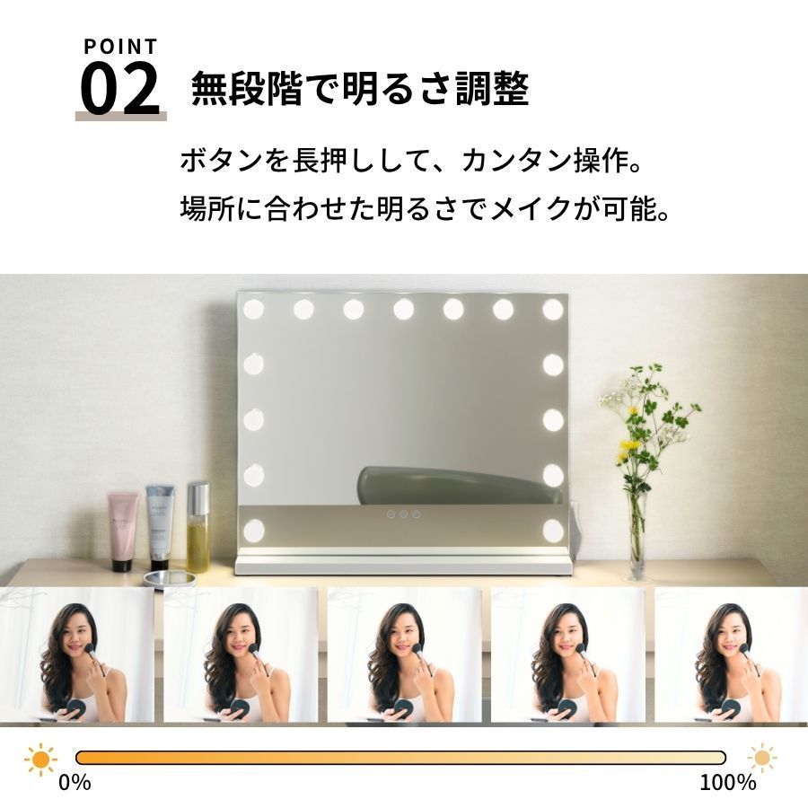 ハリウッドミラー 幅50cm