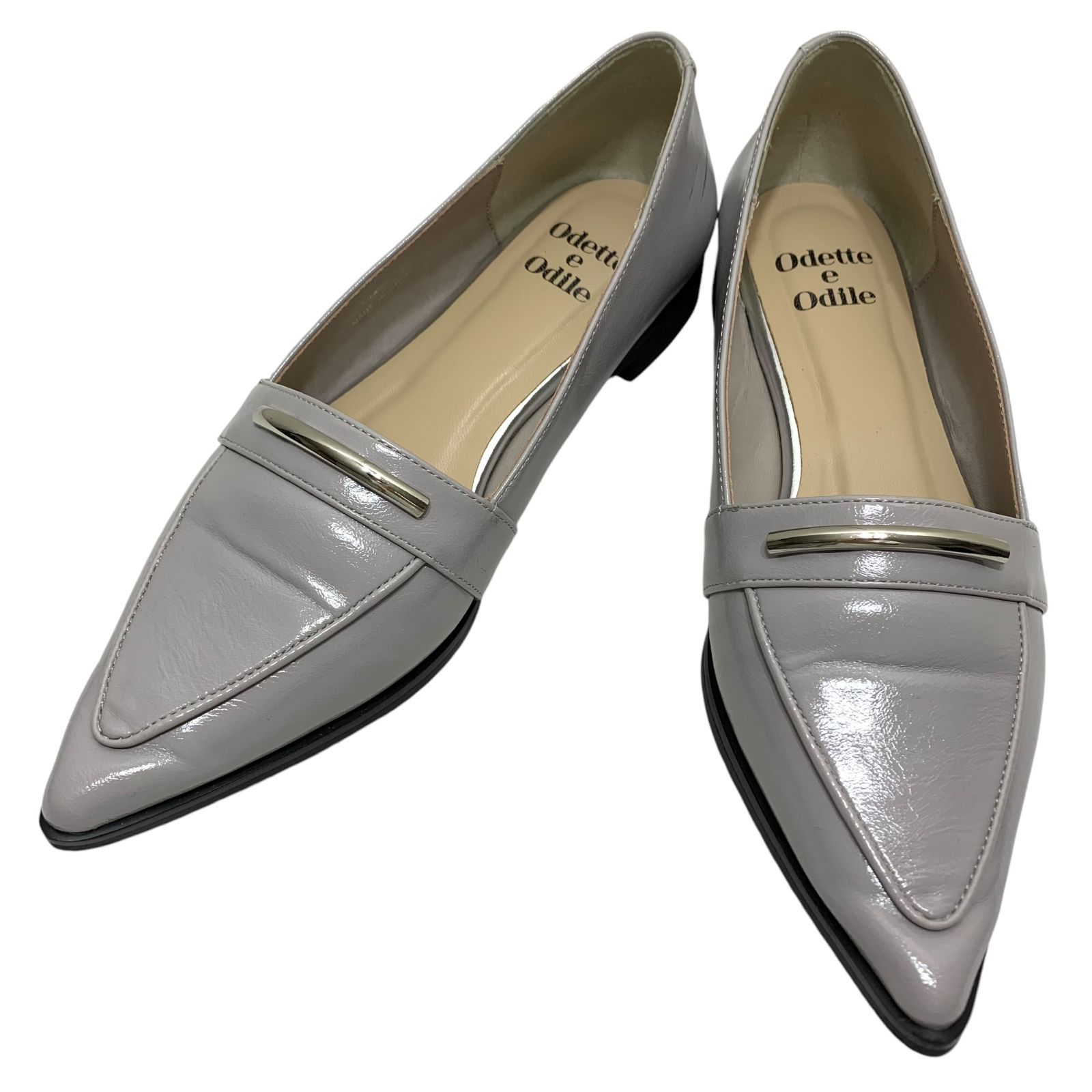美品】オデットエオディール (22) パンプス ポインテッドトゥ 飾り