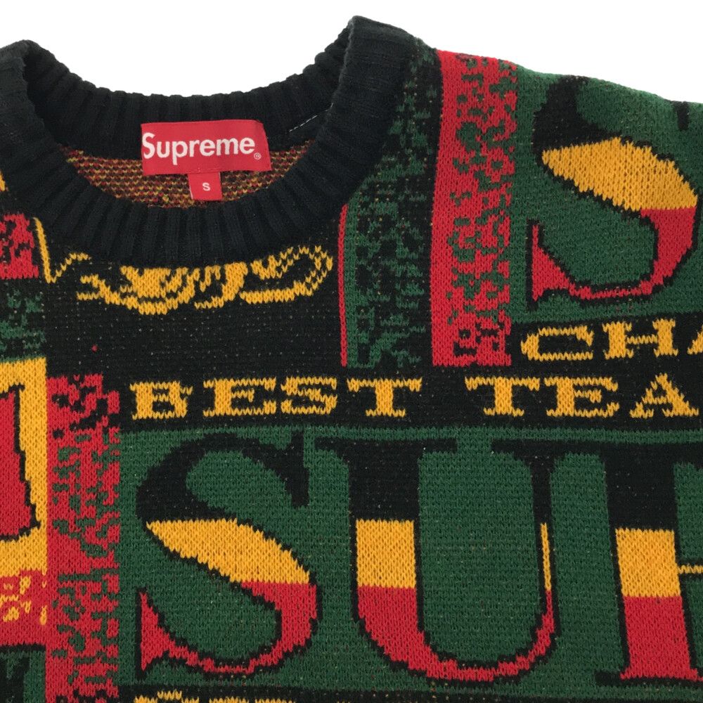 SUPREME (シュプリーム) 23SS Scarf Sweater Black スカーフセーター プルオーバーニットセーター マルチ