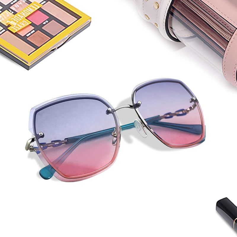 CHANEL　リムレス　サングラス　ラインストーン　ピンク　グラデーション　縁無 CHANELサングラス リムレス ココマーク ラインストーン
