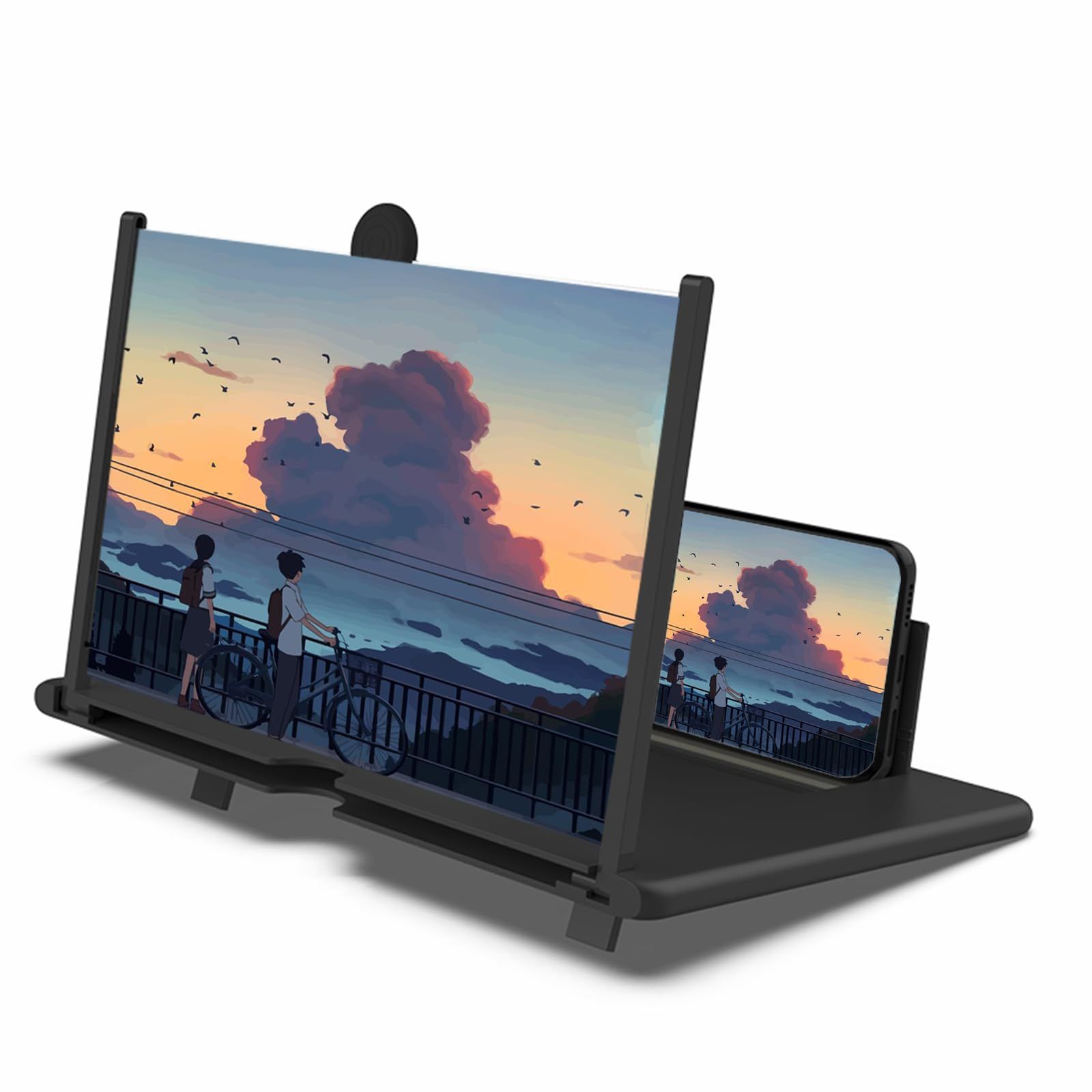 【人気商品】AnT【2023年】10月に新しくアップグレード HD スクリーンアンプ 16インチ 360自由回転 折りたたみ可能 5倍拡大 目の保護 目の疲労を軽減します スマートフォン画面増幅 ブラック (