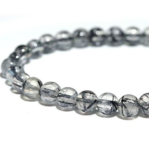 専用★トルマリン ブレスレット K1845-1〕約6mm お買い得 ブラックトルマリンインクォーツ