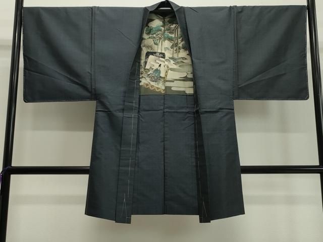 平和屋着物●男性　黒紋付　羽織セット　正絹　逸品　CAAW3771vf 平和屋着物○男性 黒紋付 羽織セット 正絹 逸品 CAAW3771vf