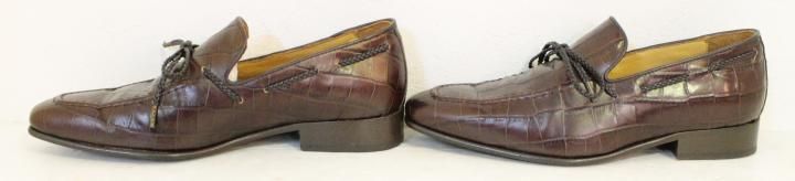 【中古】  メンズレザーシューズ  BARNEY'S NEWYORK/クロコ型押しタッセルローファー/41/BRW/無地