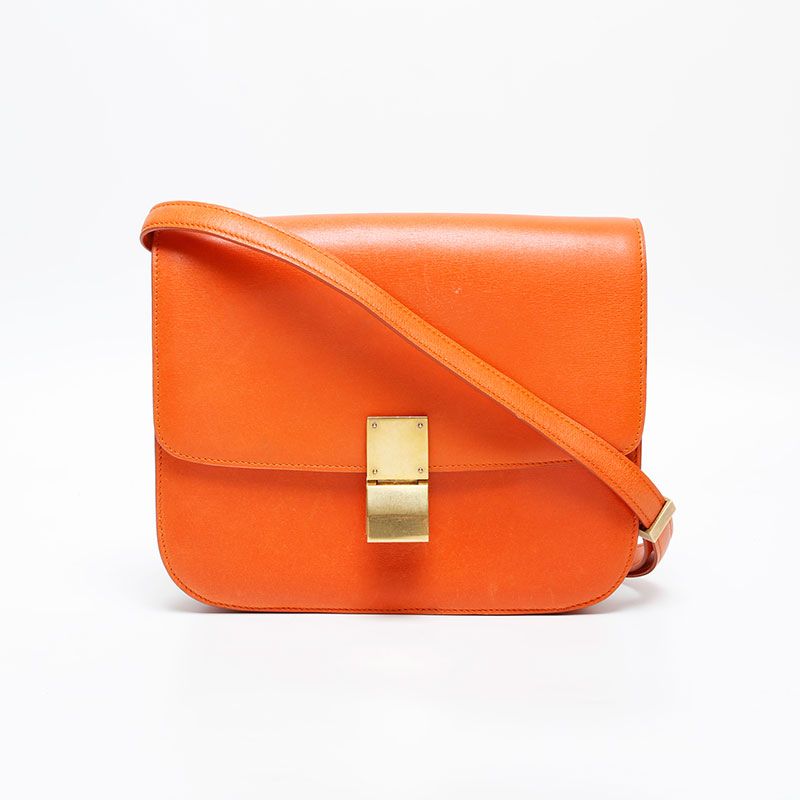新品☆ＣELINE☆クラシックボックス スモール オレンジ ほぼ未使用 CELINE セリーヌ クラシック ボックス スモール