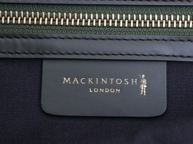 2407-19 マッキントッシュロンドン REW トートバッグ MACKINTOSH LONDON 綿×ポリウレタンコーティング製 カーキ ポーチ付き