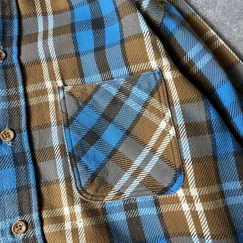 70s USA製 BIG MAC チェック 長袖 ヘビー フランネル シャツ M / 70