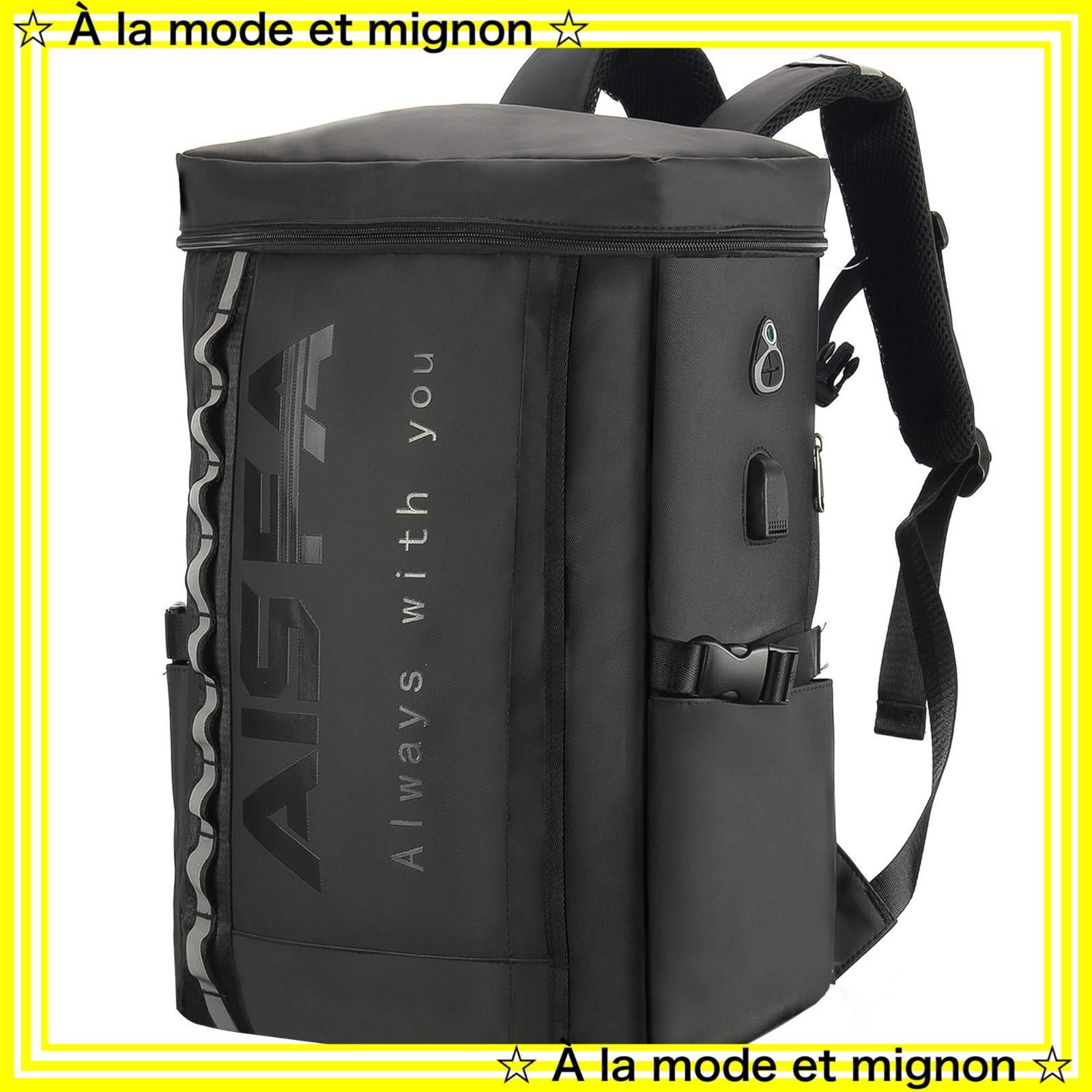 アウトドア旅行 30L USB充電ポート付き 靴/弁当収納 bag 大容量 AISFA] リュック メンズ 防水17インチ PC ビジネス USB充電ポート 30L