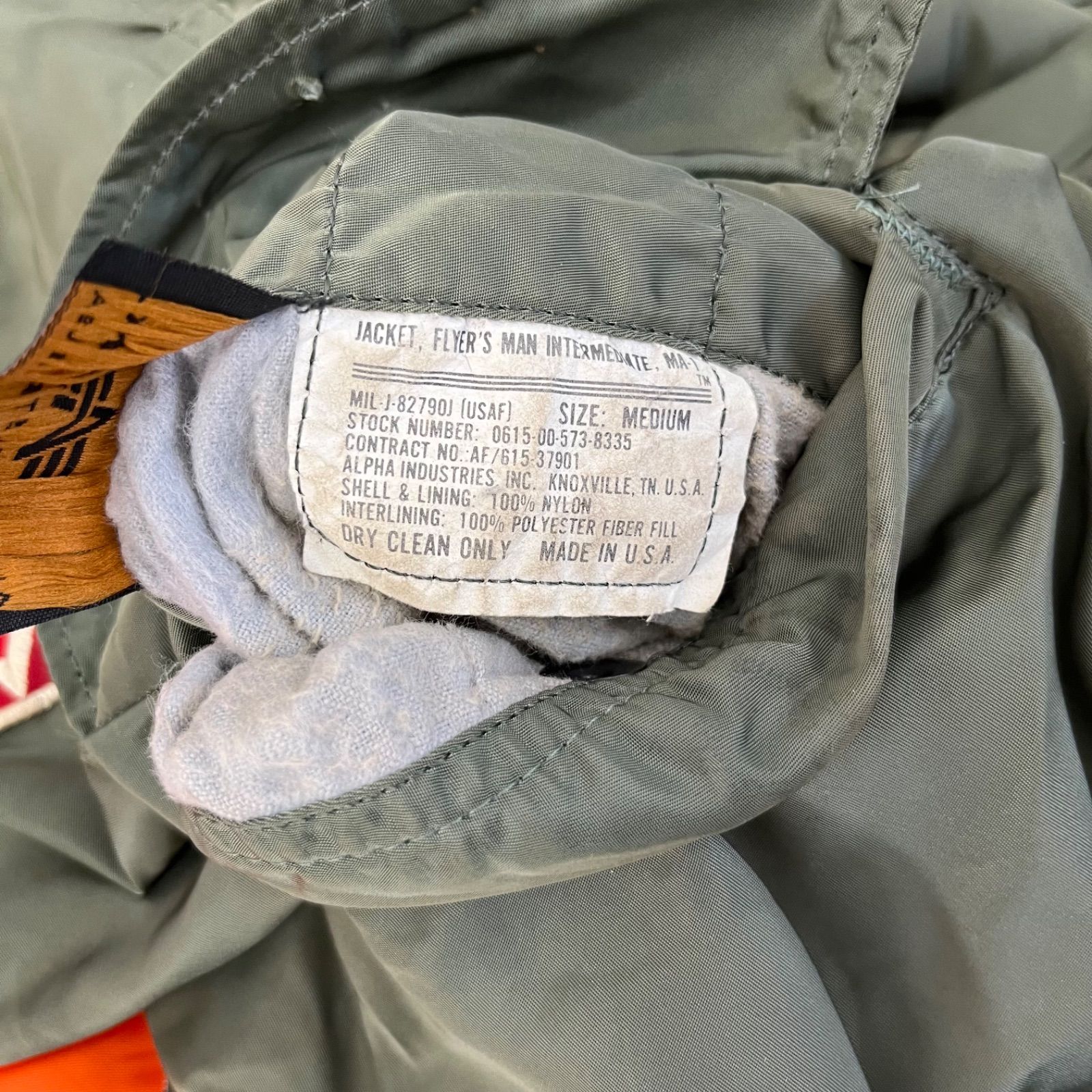 F ALPHA INDUSTRIES アルファ インダストリー 旧タグ90年代初期