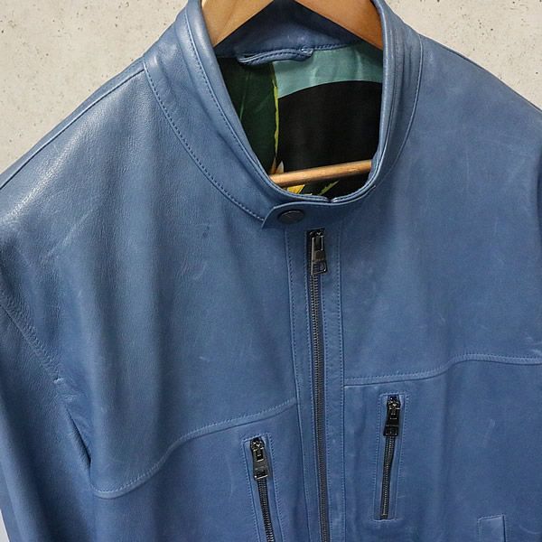 銀座店 エトロ ETRO 23SS レザー シングルライダース3XL 91417 | www.fleettracktz.com