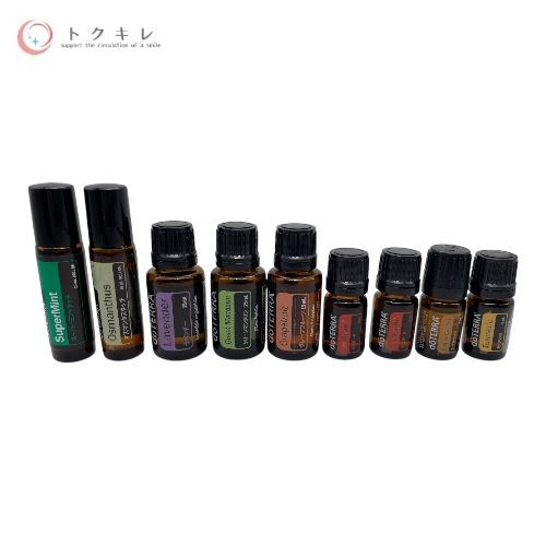 トクキレ doTERRA ドテラ スーパーミントタッチ オスマンタスタッチ ラベンダー グリーンマンダリン グレープフルーツ オンガード ナイオウッド ターメリック 9点セット エッセンシャルオイル アロマオイル リラックス 精油