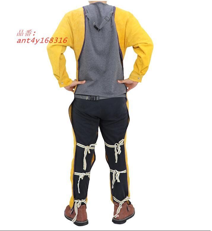 溶接エプロン 牛革 作業エプロン 大判 溶接用エプロン ツールポケット 防炎 ローネック 防護服 耐摩耗 電気溶接 作業服 耐熱 ant4y168316