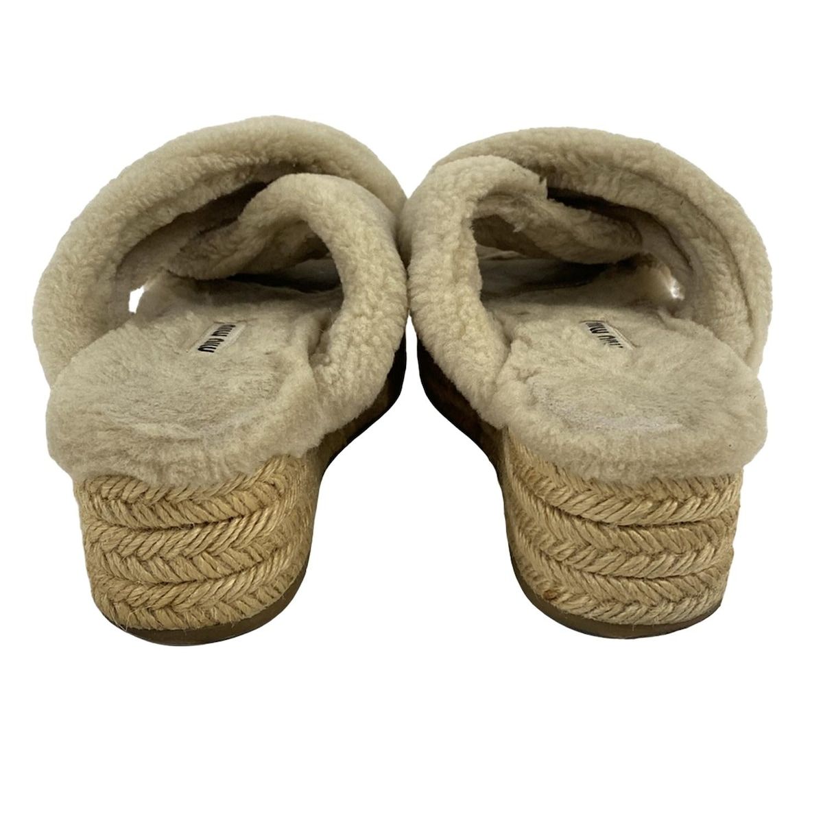 miumiu(ミュウミュウ) サンダル 36 1/2 レディース - ベージュ  