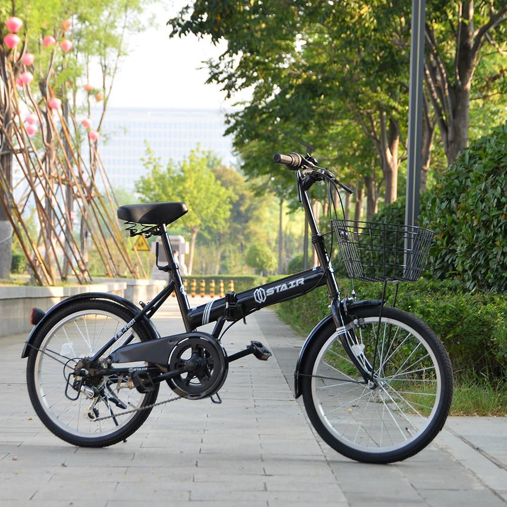 折りたたみ自転車 折り畳み自転車 20インチ シマノ6段変速 カゴ