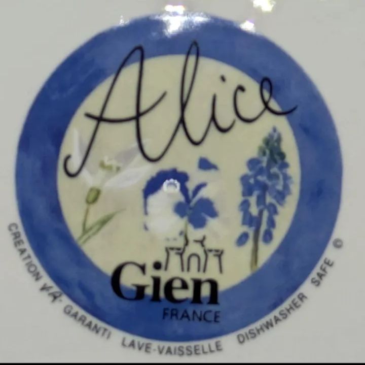 Gien ジアン Alice アリス プレート 未使用品 Gien ジアン Alice アリス プレート 未使用品 フランス 廃盤品