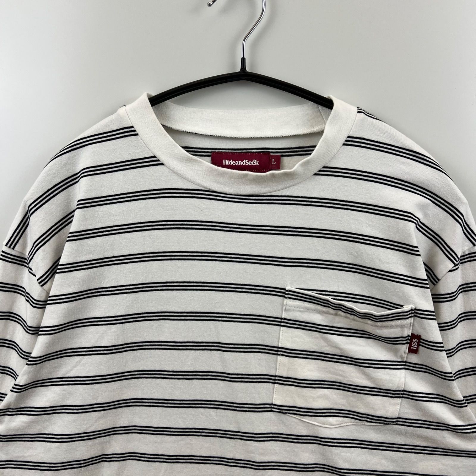 HIDE AND SEEK pocket L/S Tee L ハイドアンドシーク ボーダー