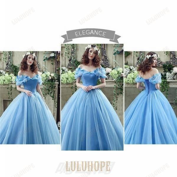 ほぼ  パフスリーブ プリンセスライン ウェディングドレス ロング ブルー 演奏会 ピアノ 発表会 袖あり ドレス レディース パ 今季トレンド ZZ520 お見逃しなく！