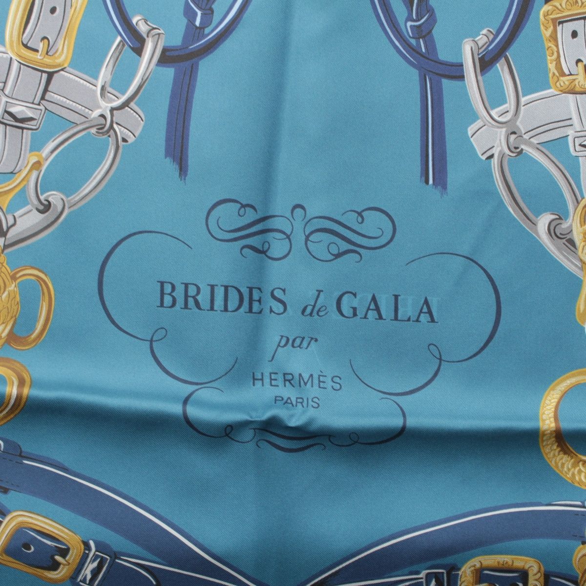 エルメス カレ90 シルク ダブルフェイス BRIDES DE GALA 式典用馬勒 