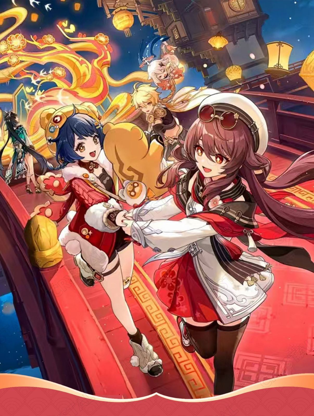 原神 胡桃 新衣装 海灯祭 コスプレ 衣装 ウィッグ 靴 五次元 原神 コスプレ 胡桃 残雪に咲く紅 海灯祭 靴
