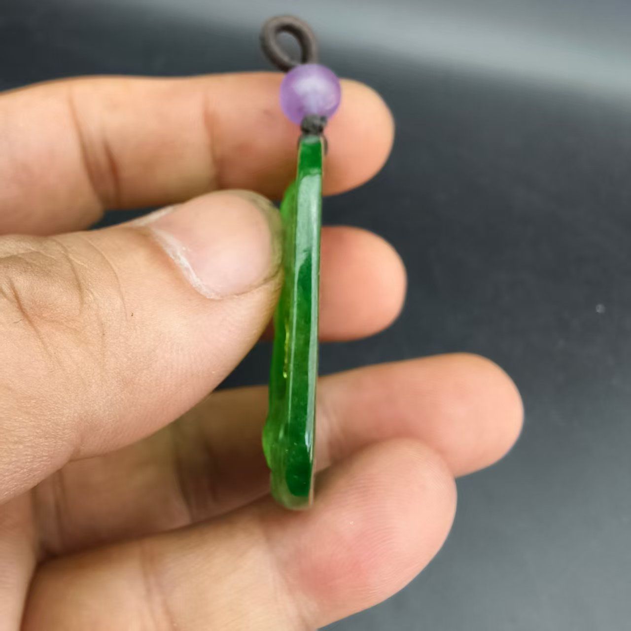 中国古美術.古玉老玉.コレクション.古代高氷満緑老翡翠.悟道玉牌