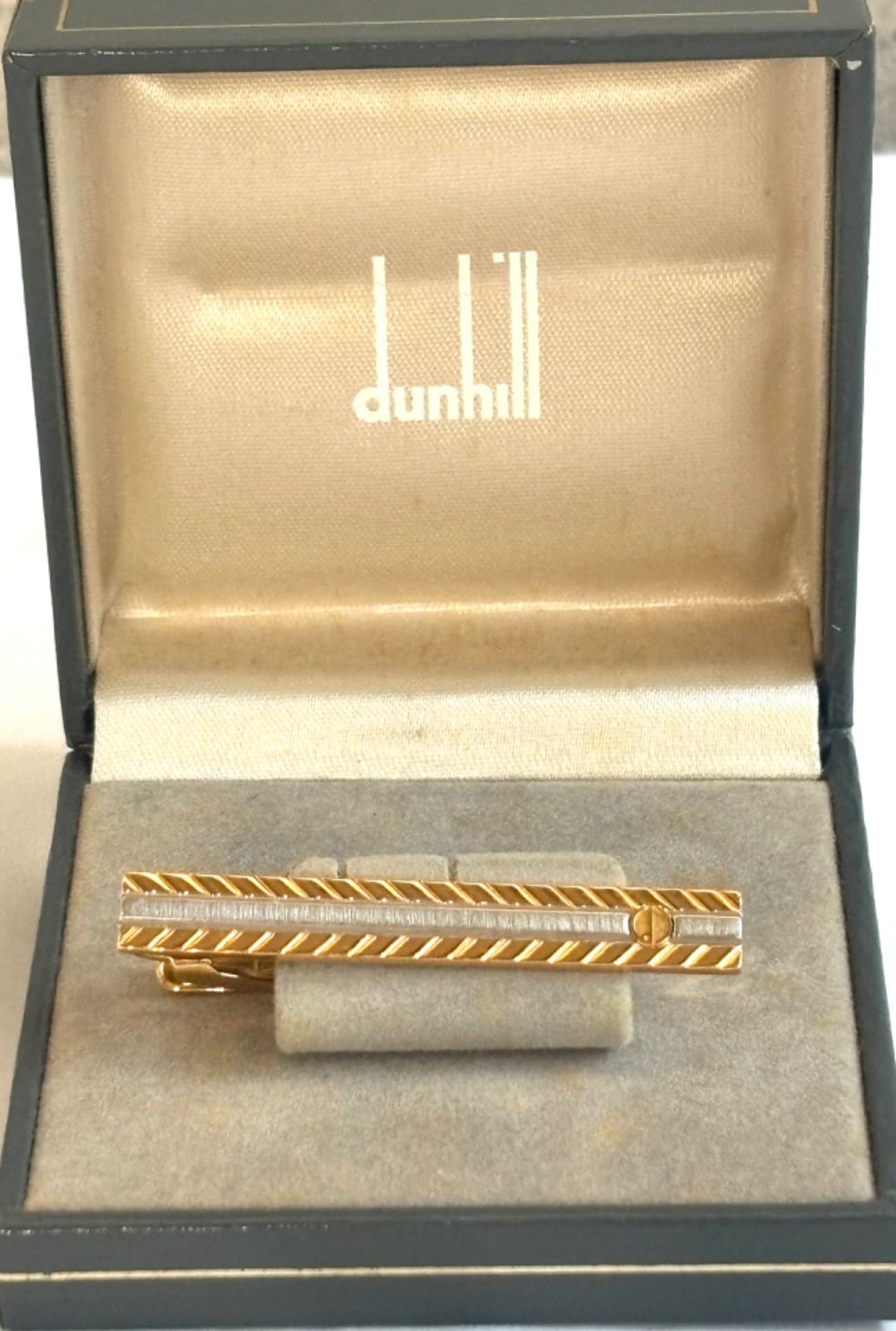 Dunhill 美品 目だた k18Gold ネクタイピン & 箱