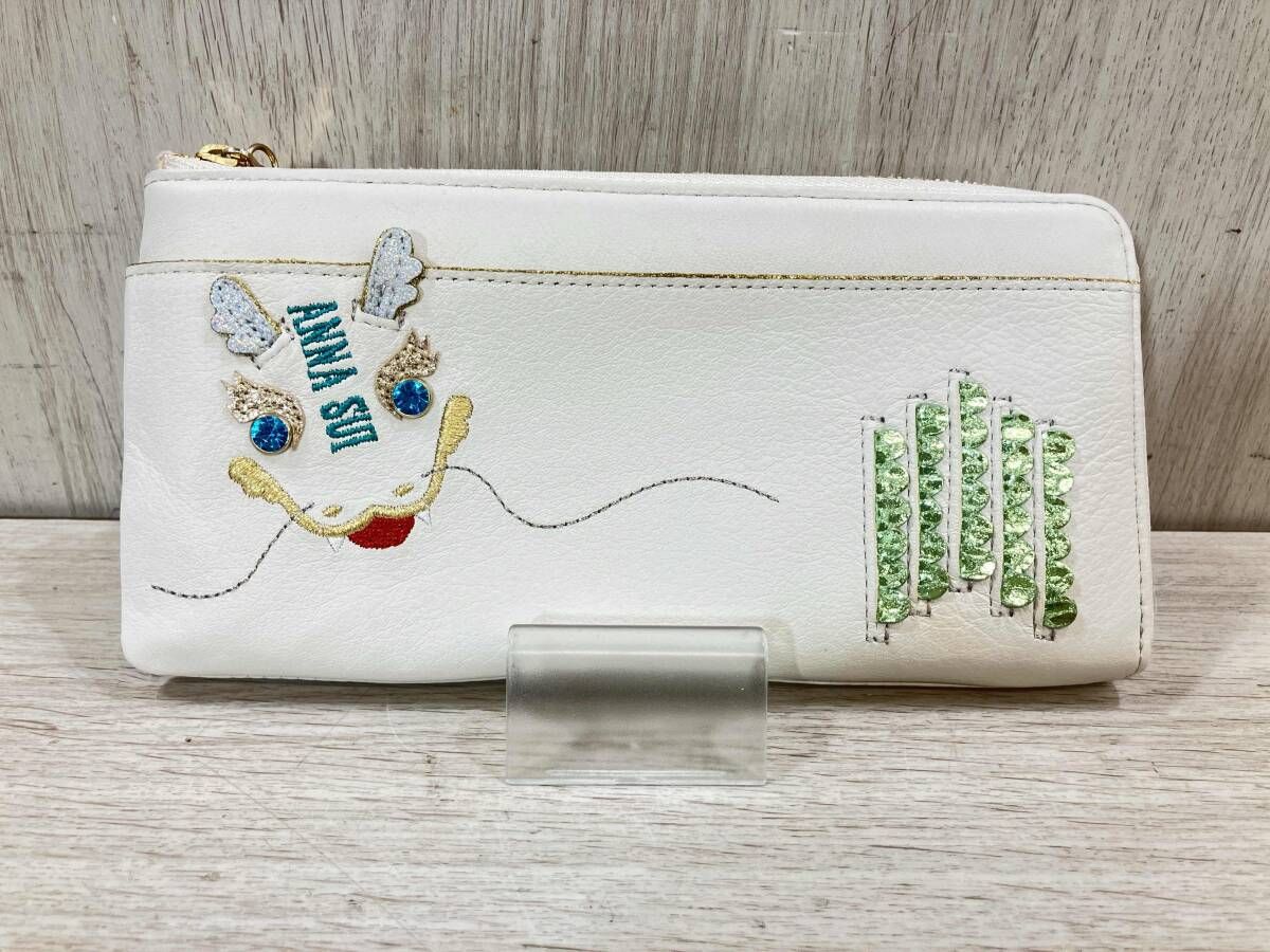 通年 ANNA SUI アナスイ 長財布L字ファスナー長財布 ドラゴン 干支シリーズ アイボリー