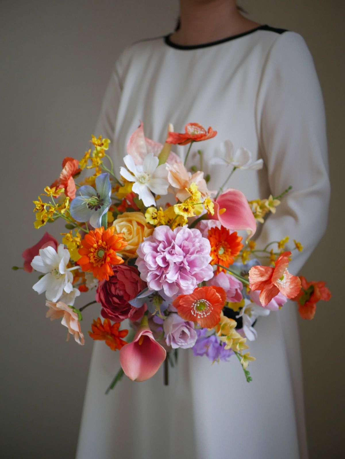 韓国ブーケ カラフルブーケ ウェディングブーケ 前撮りブーケ 造花