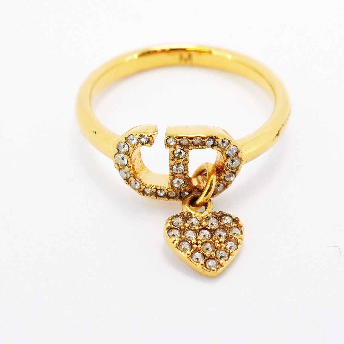 5jeb0278】クリスチャンディオール リング CDロゴ ハートモチーフ GP  