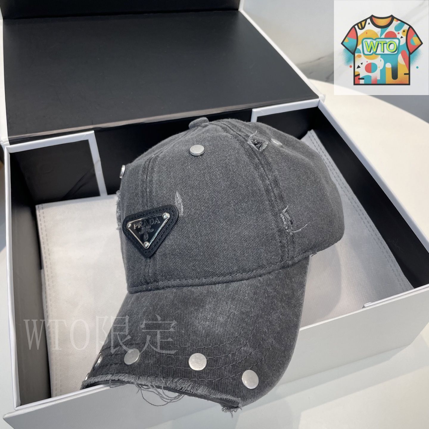 PRADA キャップ PRADA プラダ キャップ レディース ブラック 1HC2742DMIF0002