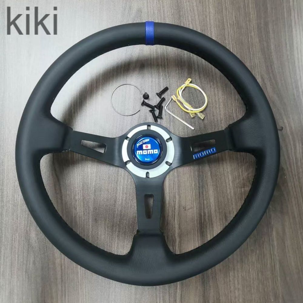 お得，低価】 MOMO モモ 汎用 ステアリング ハンドル パンチングレザー