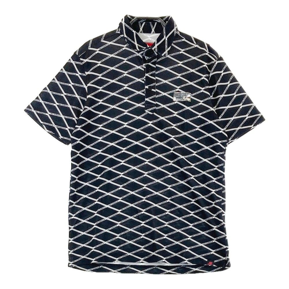 サイズ：4 NEW BALANCE GOLF ニューバランス  半袖ポロシャツ 総柄 グレー系 [240101462342] ゴルフウェア メンズ ストスト NEW BALANCE GOLF ニューバランス 半袖ポロシャツ 総柄 グレー系