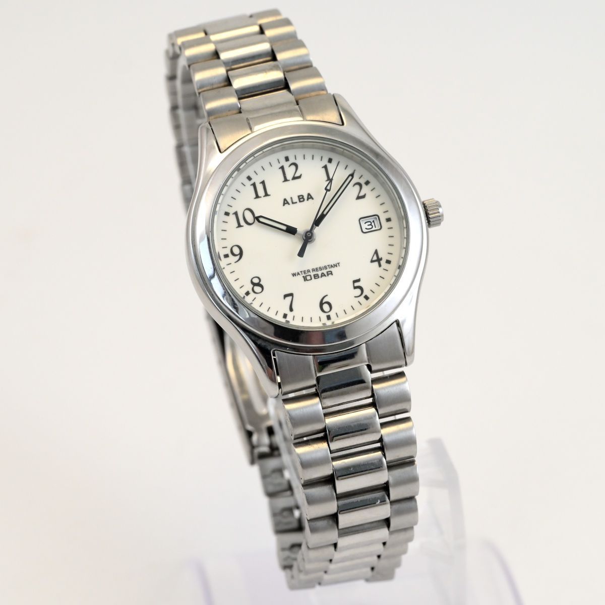 SEIKO セイコー ALBA 3針 アナログ クォーツ デイト 腕時計 夜光文字盤