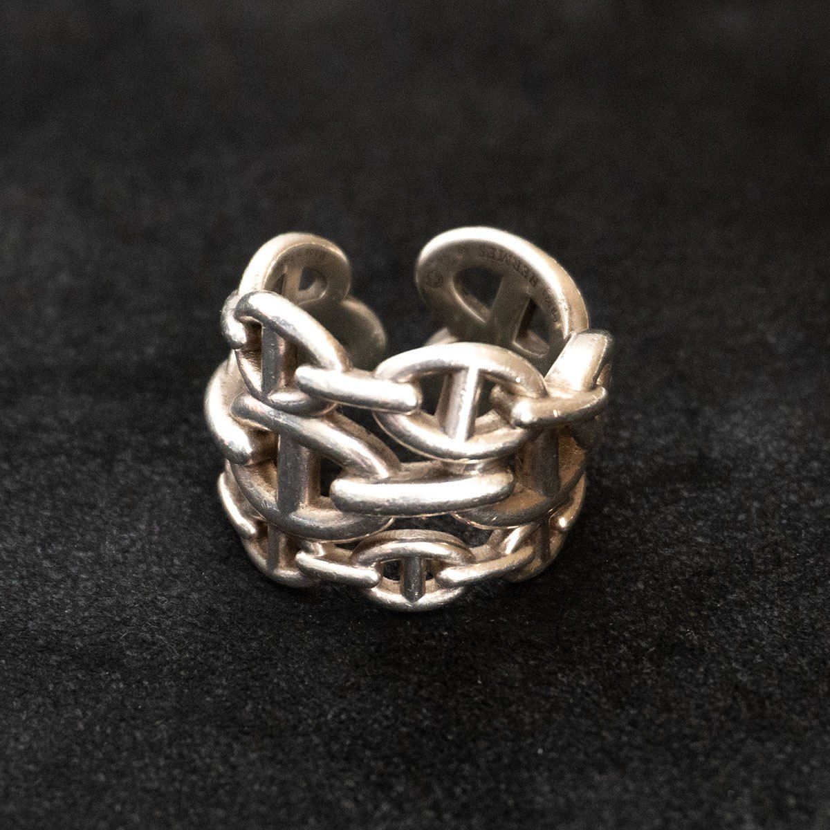 最高級】 HERMES 【アンシェネGM シェーヌダンクル リング】 59