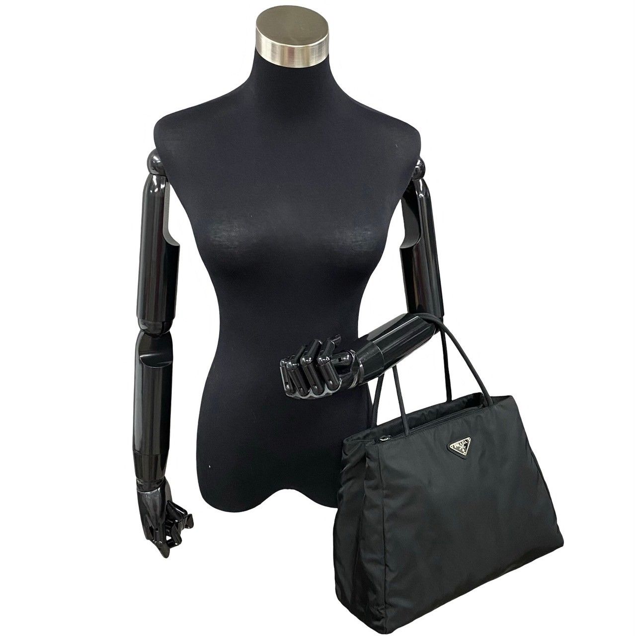 極 美品 希少品 カード付 PRADA プラダ 三角ロゴ プレート 金具