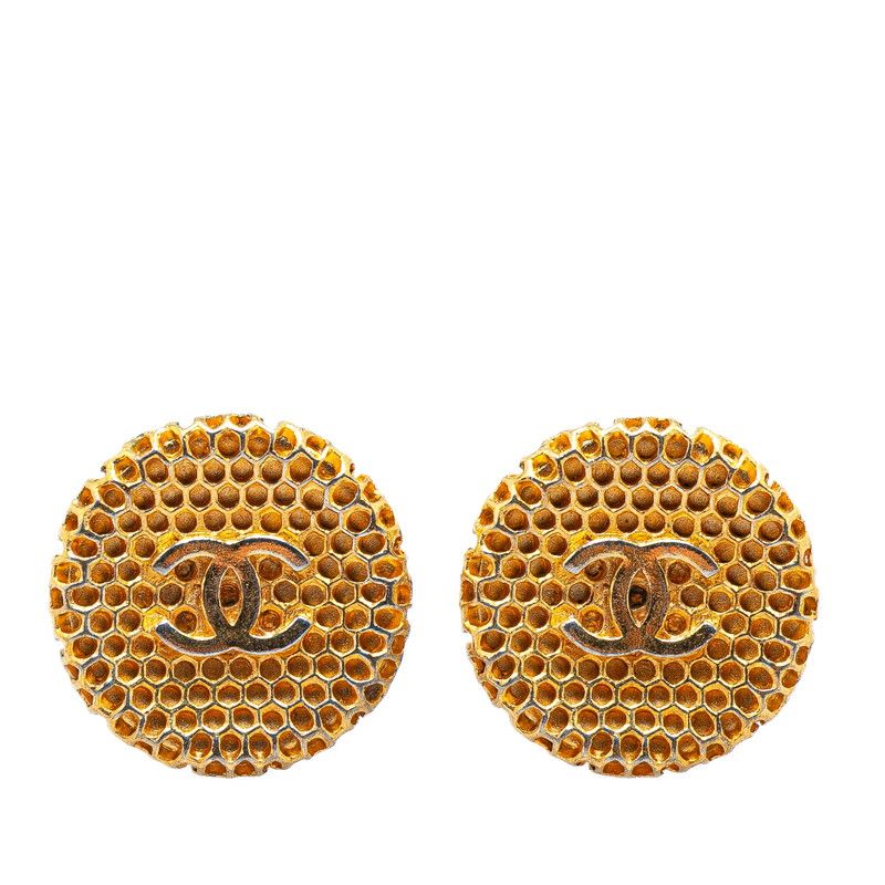 シャネル ヴィンテージ ココマーク ラウンド ゴールド メッキ  