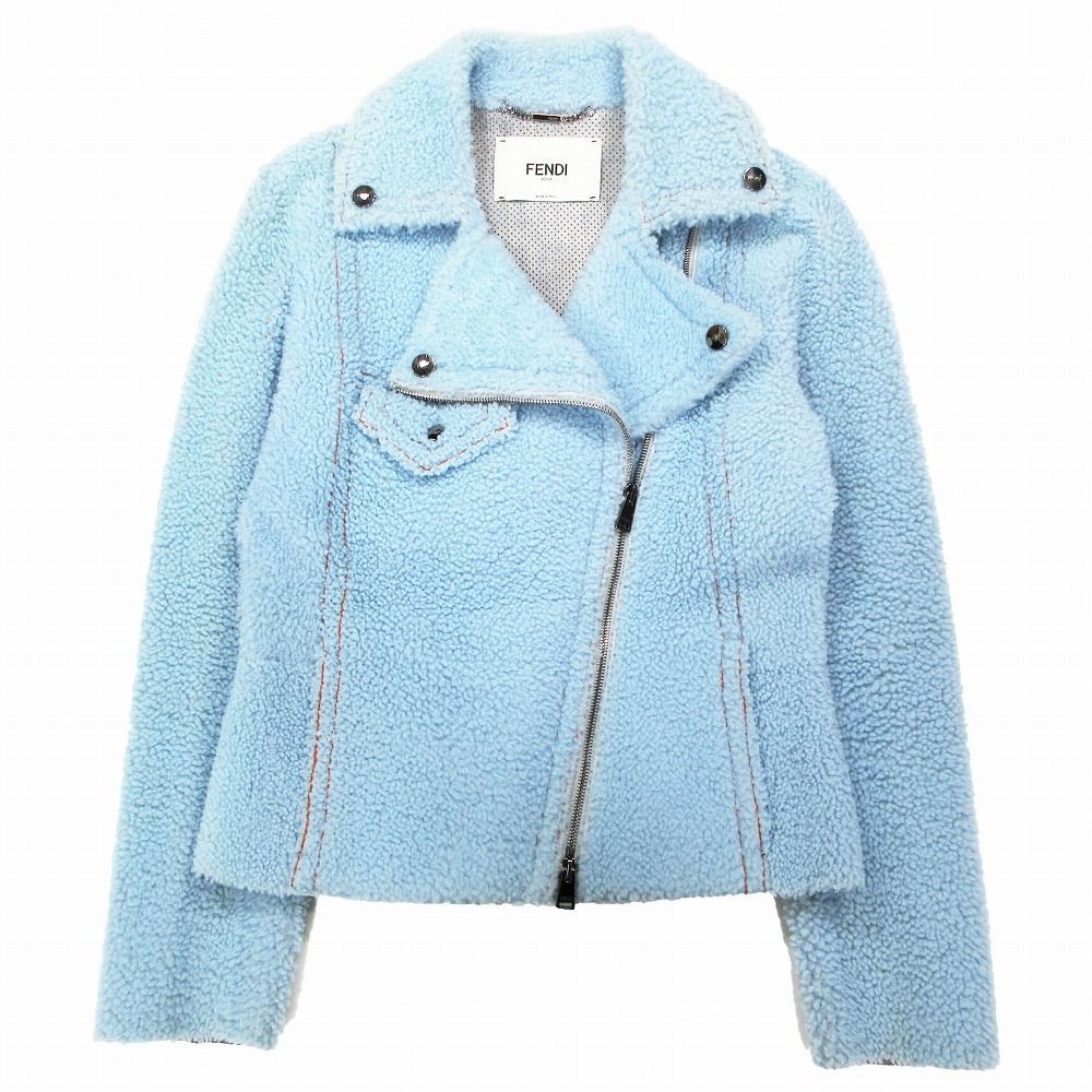 FENDI フェンディ ラム ムートン ダブルライダース ジャケット 