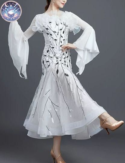 ♥ Mサイズ 社交ダンスドレス ラテンドレス 刺繍 競技 デモ用 ルンバ