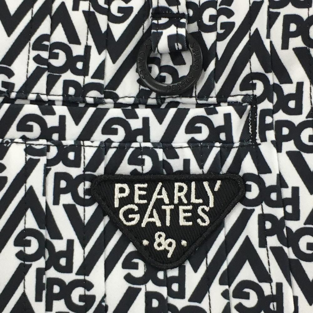超美品】パーリーゲイツ スカート 白×黒 ロゴ総柄 韓国モデル 内側