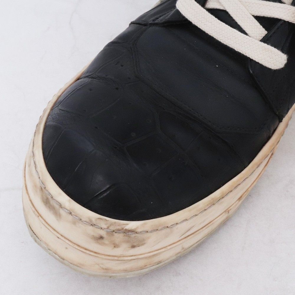 クロ RICK OWENS ジオバスケットスニーカー クロコダイル レザー