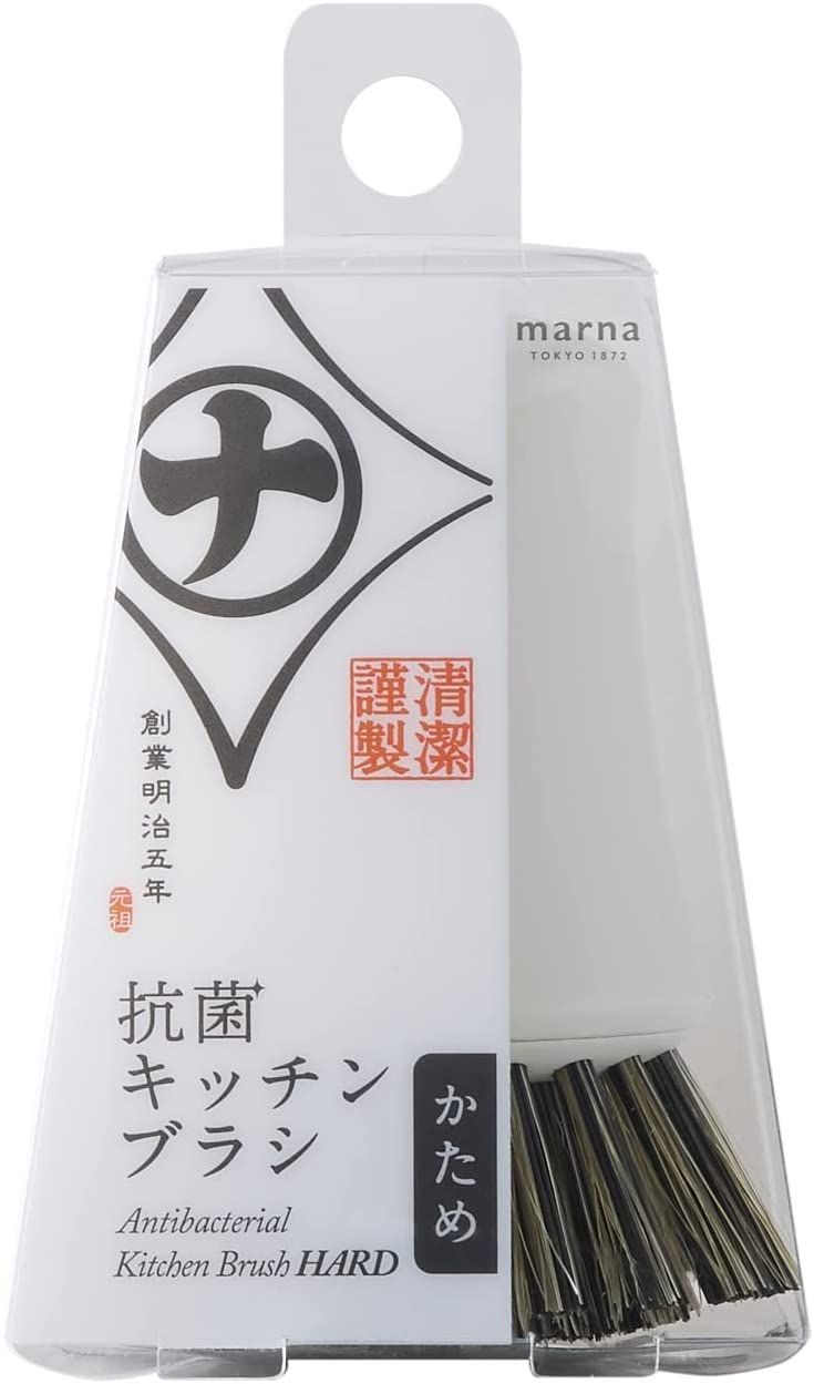 清潔謹製 抗菌 キッチンブラシ (marna) (かため/ホワイト/ミニ) 食器洗い フライパン シンク マーナ (柄付き/自立) キッチン ブラシ  K786W メルカリ