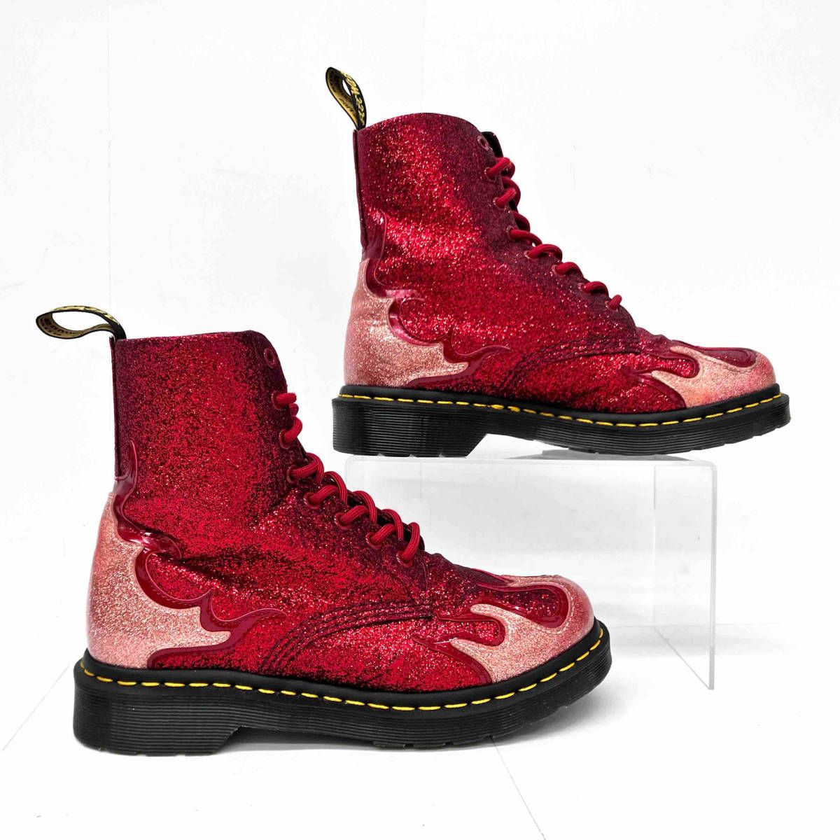 Dr. Martens ドクターマーチン 1460 PASCAL FLAME GLITTER in Red